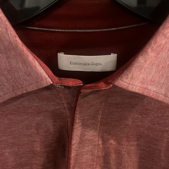 Men's Burgundy ERMENEGILDO ZEGNA Polo Shirt - Picture 2 of 5
